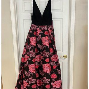 Jovani 49911 Black/Multi flower SZ:6